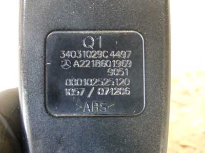 Mercedes Driver's Seat Belt Receiver Buckle, Front Left A2218601969 C216 W221 CL550 S550 S CL Class8